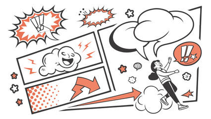 Comic Style Speech Bubble & Explosion Elements Collection