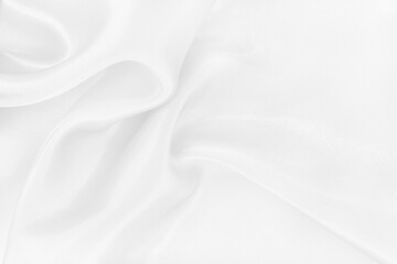 White fabric texture background, detail of silk or linen pattern.