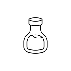Simple Outline Handdrawn Bottle with Liquid Potion Illustration Element