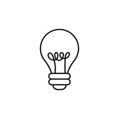 Simple Outline Lightbulb Idea Generation Symbol Shape Icon Element