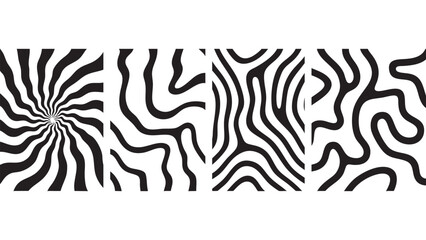 Optical Illusion Black Wavy Line Pattern Collection