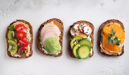Delicious & Healthy Open-Faced Sandwiches Creative Toppings for a Light Meal or Snack