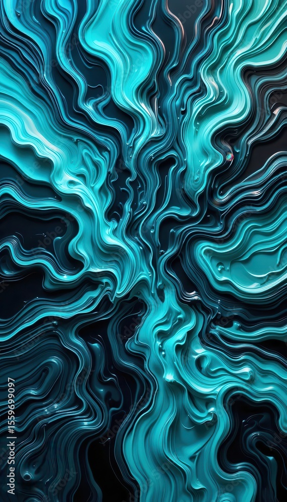 Poster colorful abstract swirls creating a mesmerizing background design for mobile displays