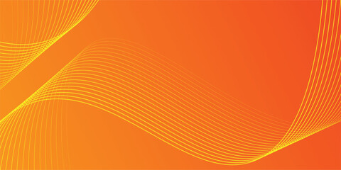 Abstract glowing wave lines on orange background. Dynamic wave pattern
