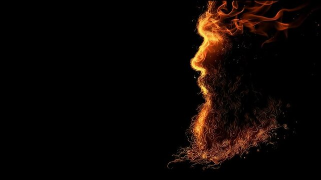 Creating a Captivating Portrait of Fire With Intricate Details and Vibrant Colors in a Dark Setting