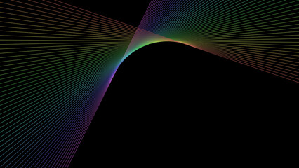 虹色のラインと黒い背景