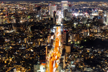 夜の首都高速（六本木・西麻布・渋谷付近）