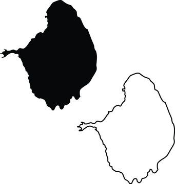 Map of Lake Okeechobee Florida USA Silhouette Flat and Outline Design