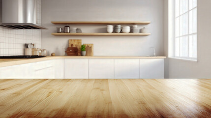 Stylish Kitchen Interior with Wood Accents and White Cabinets in a Modern Home