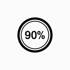  round percent icon sign vector template