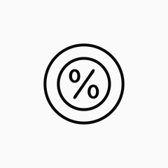  round percent icon sign vector template