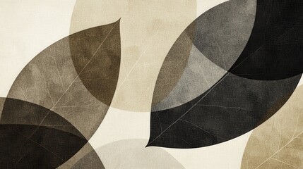 Abstract Leaves Design in Earthy Tones with Soft Background Elements