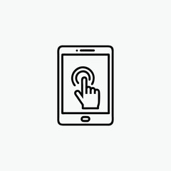 Touchscreen icon isolated on clean background. Application icon. Vector.	
