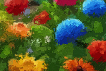 Various oil paintings, flowers, lake scenery, geese, chrysanthemums, roses, peonies, forests, mountains, waters, butterflies