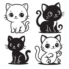 Cute Cat silhouette victor illustration file-.eps
