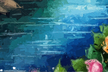 Various oil paintings, flowers, lake scenery, geese, chrysanthemums, roses, peonies, forests, mountains, waters, butterflies