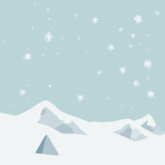 Winter Snow Mountain Landscape Illustrations in Minimalist and Gradient Style