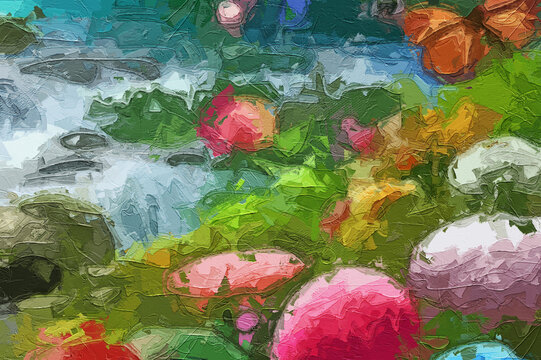 Various oil paintings, flowers, lake scenery, geese, chrysanthemums, roses, peonies, forests, mountains, waters, butterflies