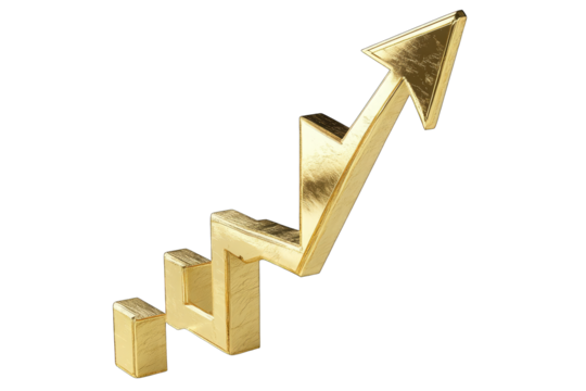 Gold upward trend graphic