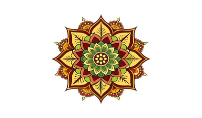 Ornate colorful mandala design element