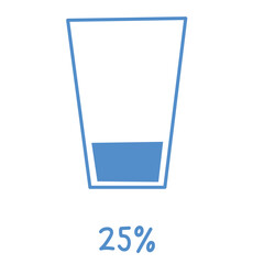 Vector Percentage Glass Filled water