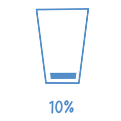 Vector Percentage Glass Filled water