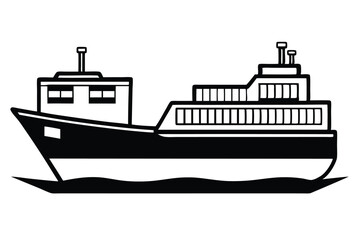 Fototapeta premium Vector illustration of a ship, a vessel traveling the ocean, a nautical transport icon