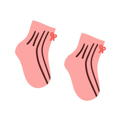 Baby Socks Flat Icon Design For Personal and Commercial Use , hand drawn flat cute illustration isolate on white background .