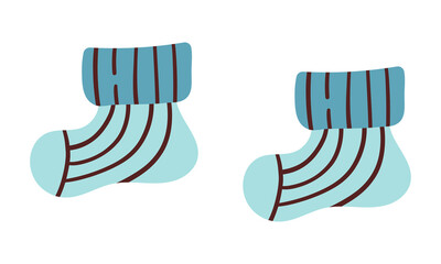 Baby Socks Flat Icon Design For Personal and Commercial Use , hand drawn flat cute illustration isolate on white background .