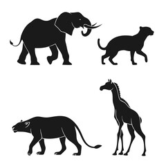 Wild Animal Silhouettes Vector Collection