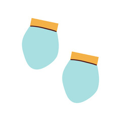Baby gloves icon. Cute flat hand drawn illustration Design Isolated On White Background .
