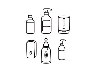 minimalist simple line art soap dispenser design vector