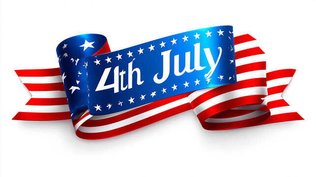 USA Independence Day: Patriotic United States flag icon and star symbol banner