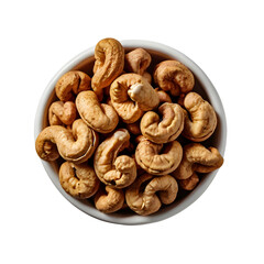 Fototapeta premium Bowl of cashews isolated on transparent background