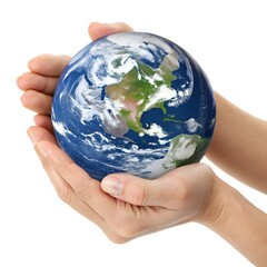 Global Environmental Care: Hands Cradling Earth, Eco Concept