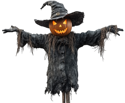 Spooky scarecrow with pumpkin head (1)