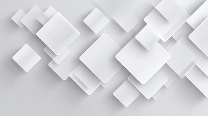 Obraz premium Modern white and light grey square overlapped pattern on background with shadow. white background. Minimal geometric white light background abstract design. Elegant white and grey Background.