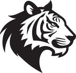 Fototapeta premium Powerful Tiger Head Side View - Wild Feline Vector Graphic