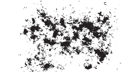 Monochrome grime texture illustration featuring speckled spots and splattered forms in contrasting shades of black and white creating an abstract design with an edgy, gritty feel