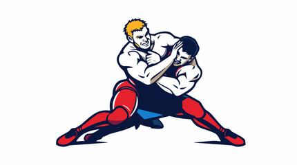 Boxer Face-Off – Red vs Blue Fighters in Combat Stance