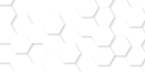 Abstract grid pattern white hexagons. Abstract hexagon polygonal pattern background vector. seamless bright white abstract honeycomb background.	
