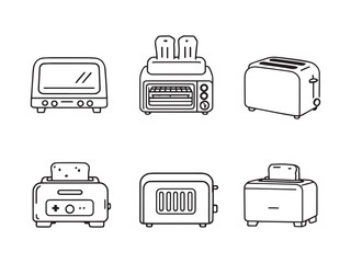 minimalistic vector drawing of modern toaster for cooking