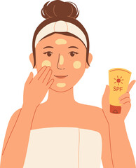 Applying Sunscreen Skincare Routine

