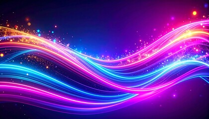 Obraz premium サイバーフロー：流れる光の抽象背景Generated image