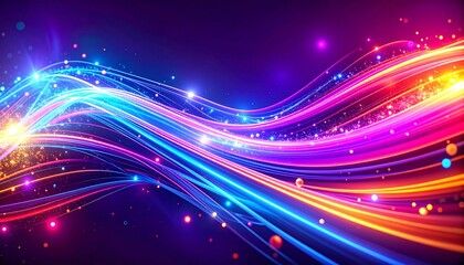 Obraz premium ネオンウェーブ：光の軌跡と未来のエネルギーGenerated image