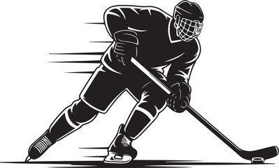 Fototapeta premium Hockey Player Action Pose Clipart