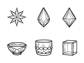 Modern crystal decor clean line illustration art