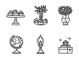 Modern Decorative Centerpiece Drawing In Line Style