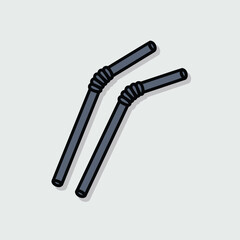 Two Plastic Drinking Straws