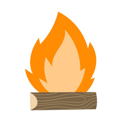 Illustration of a Campfire with Burning Logs